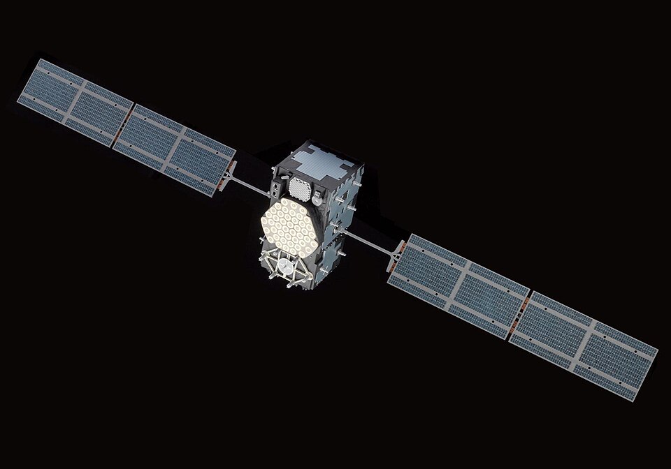 Μοντέλο δορυφόρου Galileo, όχι φωτογραφία της δοκιμής στη Νορβηγία.